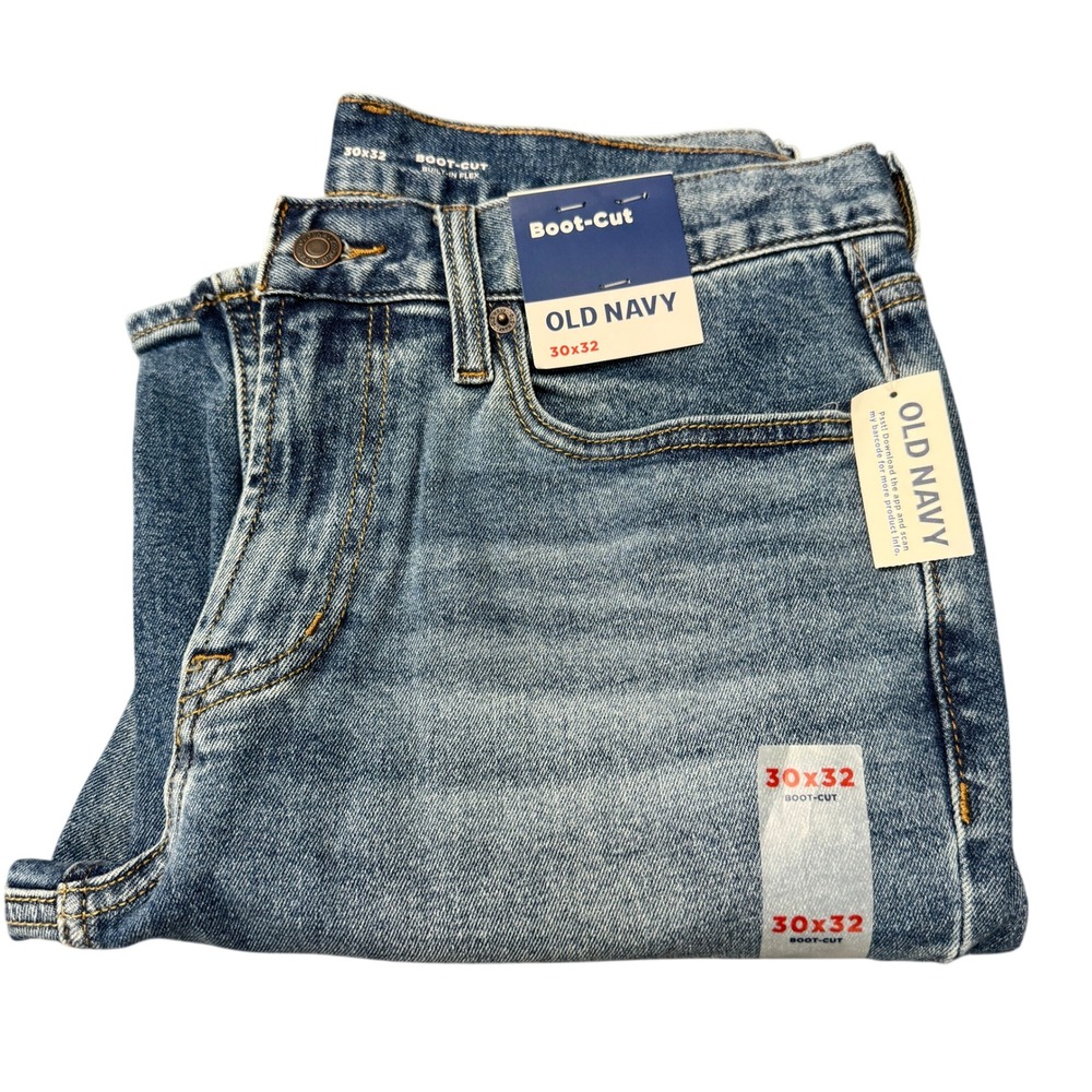 Old Navy Bootcut Jeans Mens 30x32 (31x32 ACTUAL)‎ Blue Denim Built In Flex NEW